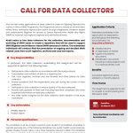 Call for data collectors - CLOSED