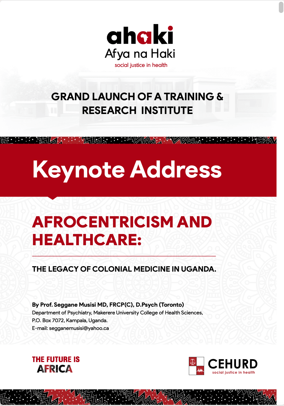 AHAKI-Afrocentrism-Healthcare