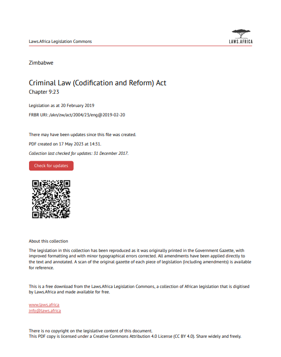 Criminal Law (Codification and Reform) Act