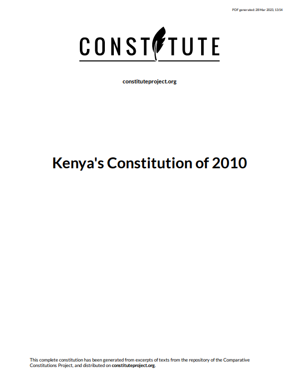 Kenya’s Constitution of 2010