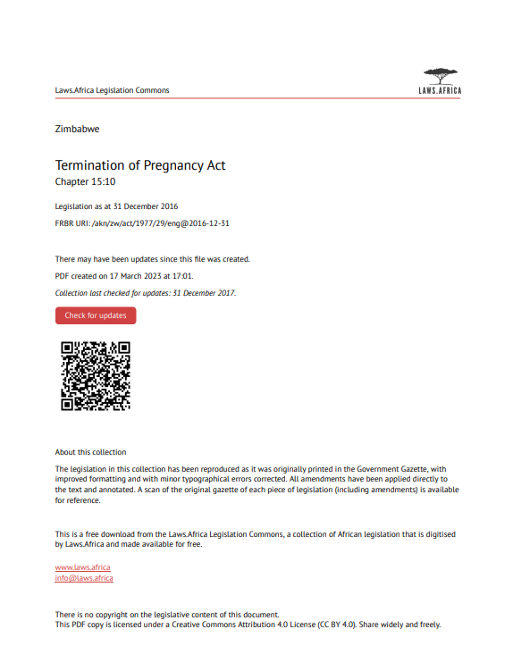 Termination of Pregnancy Act