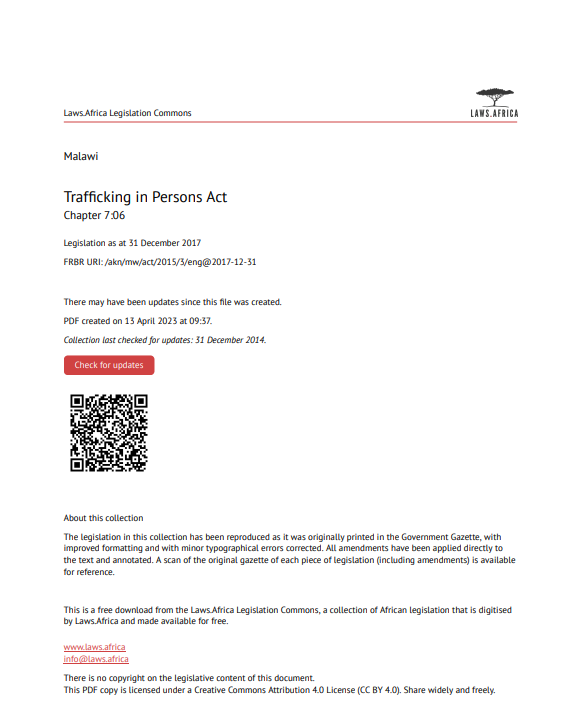 Trafficking in Persons Act