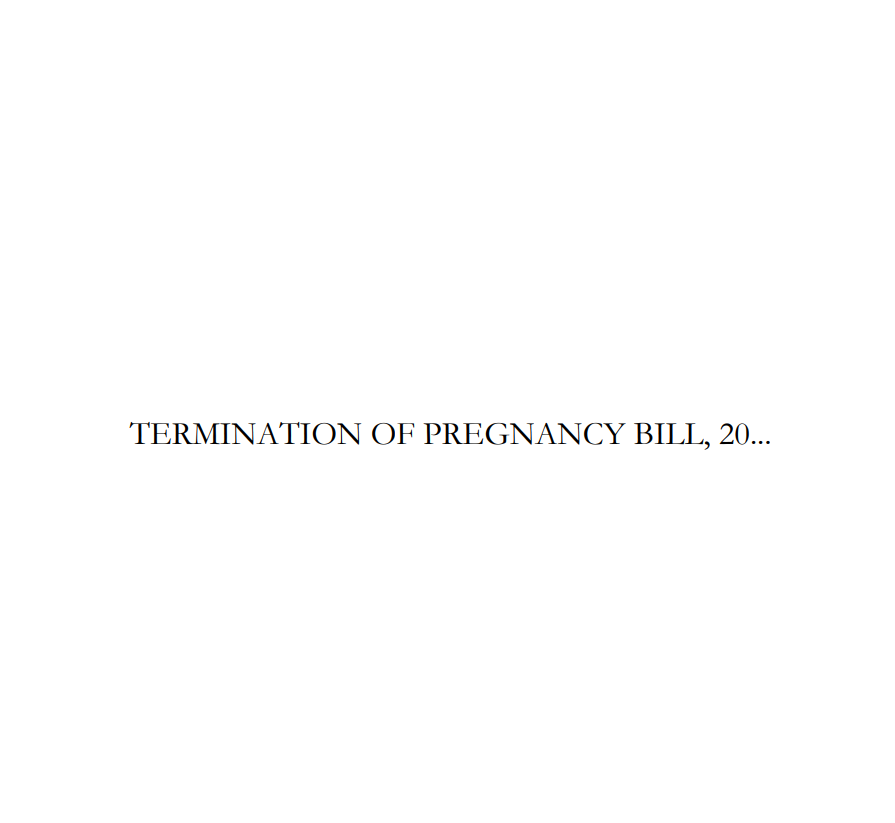 termination of pregnancy bill