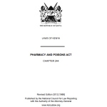 Kenya Pharmacy and Poisons Act 17 of 1956