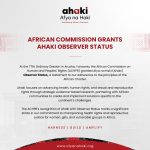 African Commission grants Ahaki Observer status